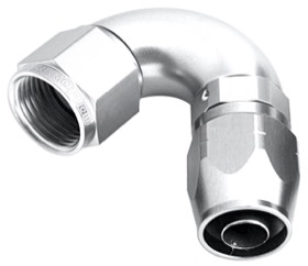 <strong>550 Series Cutter Style One Piece Swivel 120° Stepped Hose End -12AN to -16 Hose</strong> <br />Silver Finish. Suits 100 & 450 Series Hose
