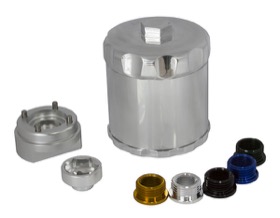 <strong>Spin On Reusable Billet Oil Filter - Silver </strong><br /> Suits 3/4" & 13/16" Threads
